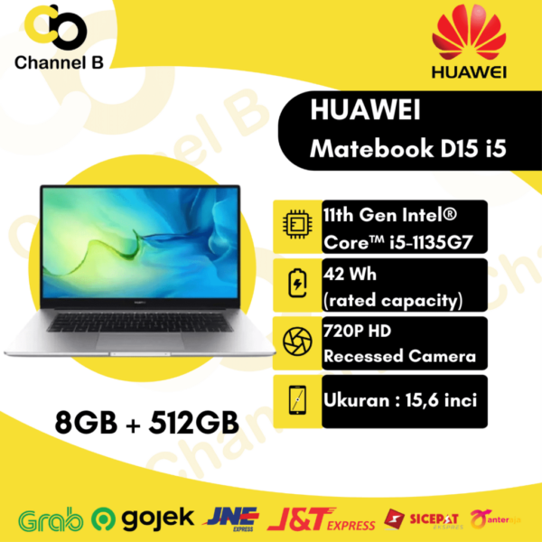 Huawei MateBook D15 i5 1135G7( 8GB+512GB SSD+Win11 ) - Garansi Resmi