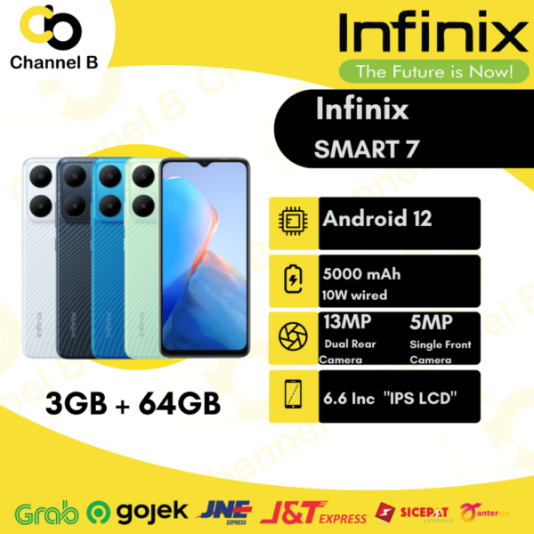 Infinix Smart 7 [ 3GB / 64GB ] Smartphone - Garansi Resmi