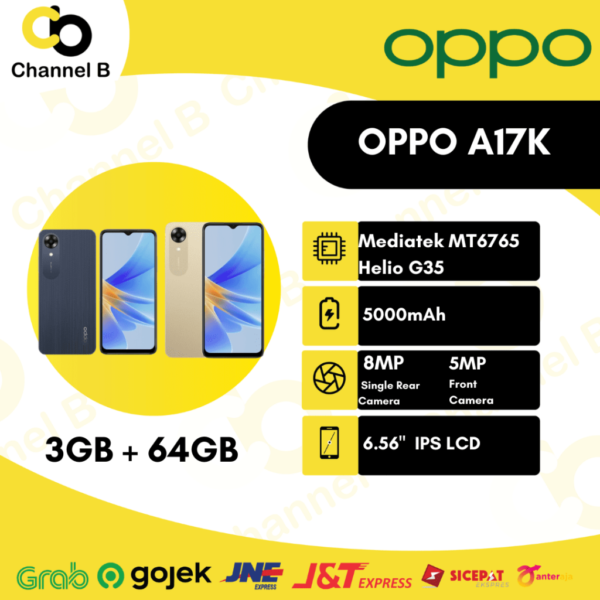Oppo A17k [ 3GB / 64GB ] Smartphone - Garansi Resmi