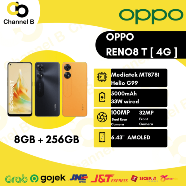 Oppo Reno 8 T (4G) [ 8GB / 256GB ] Smartphone - Garansi Resmi