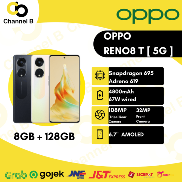 Oppo Reno 8 T ( 5G ) [ 8GB / 128GB ] Smartphone - Garansi Resmi