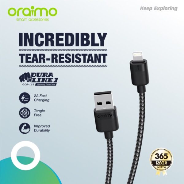 Oraimo Kabel Iphone Lightning Cable 2A Fast & Durable - OCD-L32 OCD-M32 OCD-C32