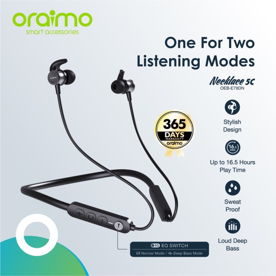 Oraimo OEB-E78DN Necklace 5C Headset Bluetooth / Earphone Wireless