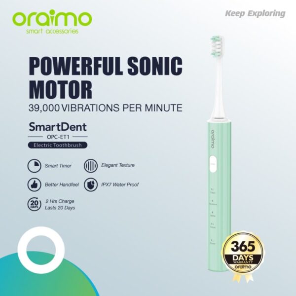 Oraimo OPC-ET1 SmartDent Powerful Sonic Motor Electric Toothbrush