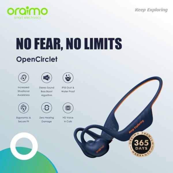 Oraimo Opencirclet Open Ear Bluetooth Earphone V.5.0 Wireless- OPN-40D