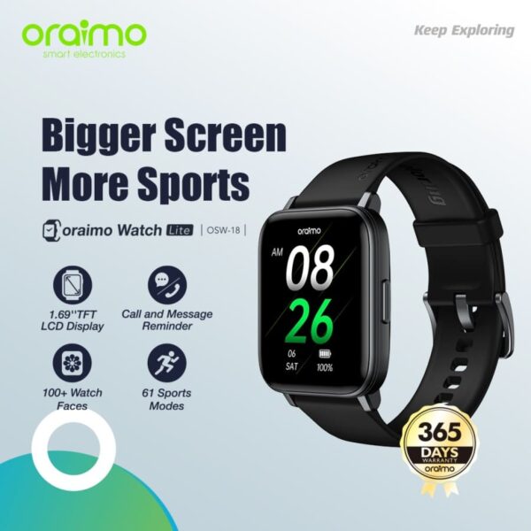 Oraimo Watch Lite Smart Watch Jam Tangan Pintar 61 Sport Mode OSW-18