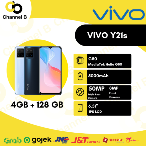Vivo Y21s Smartphone - [ Ram 4GB / Rom 128GB ] - Garansi Resmi