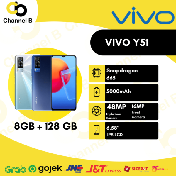 Vivo Y51 Smartphone - [ Ram 8GB / Rom 128GB ] - Garansi Resmi