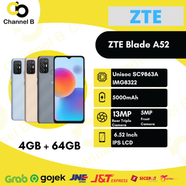 ZTE Blade A52 Smartphone ( Ram 4GB / Rom 64GB ) Garansi Resmi
