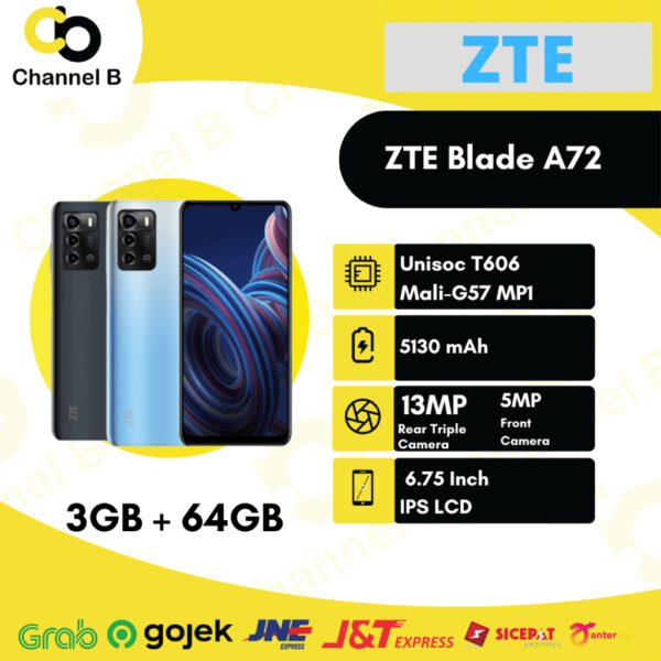 ZTE Blade A72 Smartphone ( Ram 3GB / Rom 64GB ) Garansi Resmi