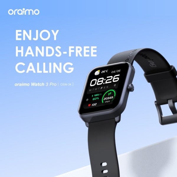 Oraimo Watch 3 Plus Smartwatch 1.83'' Touch Screen Waterproof OSW-34N