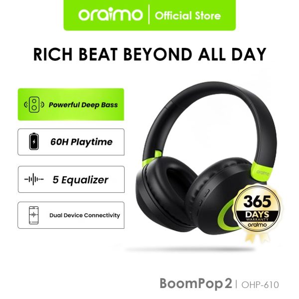 Oraimo BoomPop 2 Wireless Bluetooth v5.3 60H Headphone ENC OHP-610