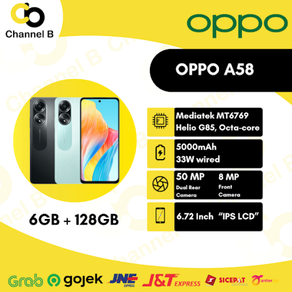 Oppo A58 [6GB / 128GB ] Smartphone - Garansi Resmi