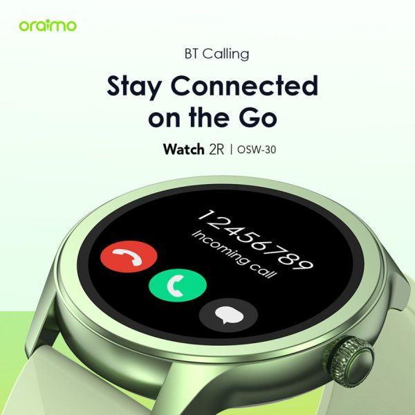 oraimo Smart Watch 2R OSW-30 Olive Green Colorful Jam Tangan Pintar 1.39" Screen 120+Sport Modes Bluetooth Calling Heart Monitoring Long Battery IP68 Waterproof Dustproof Oraimo - Gambar 3