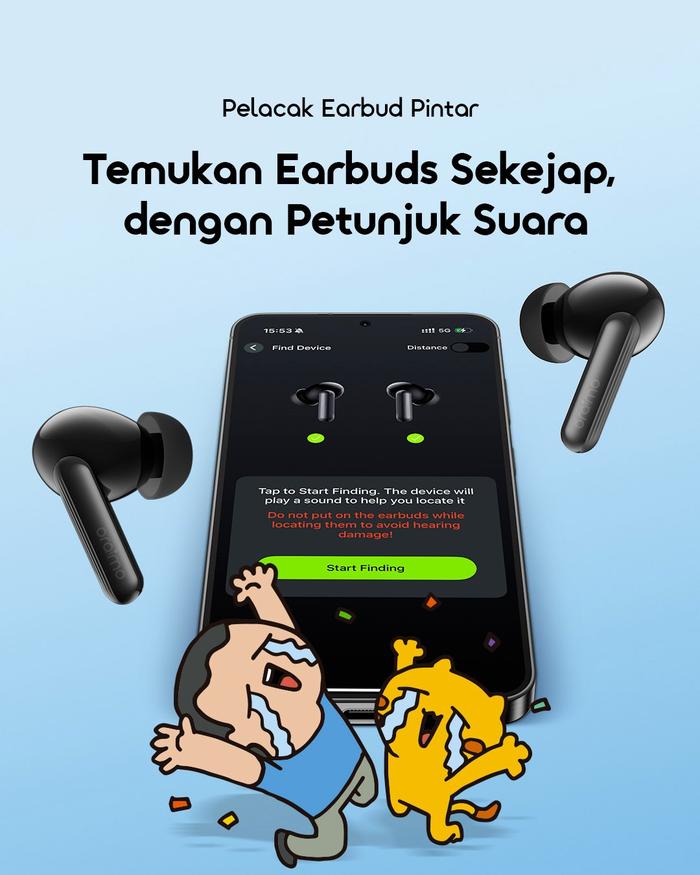 oraimo x Tahilalats TWS Bluetooth Spacebuds Lite OTW-324 True Wireless Stereo Sound360 Spatial Audio IPX4 Waterproof Gaming Mode 30H Long Playtime HavyBass - Gambar 3