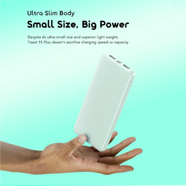 oraimo Powerbank Toast 15 Flux Real Capacity 10.000 mAH OPB-1100D Kapasitas Nyata MPL Mobile Legends Pengisian Cepat Fast Charging Type-c USB Micro Triple Output Pengisian Cepat Waterproof