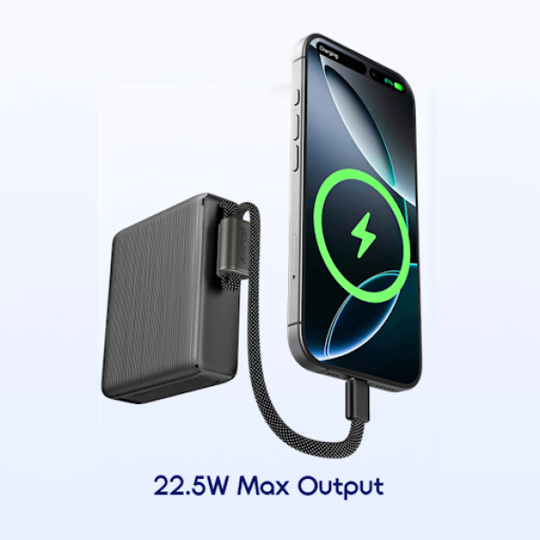 oraimo Powerbank Mini OPB-7103C PowerNova L11 Kapasitas Nyata 10000 mAH Pocket Size 22.5W Fast Charging Dual Port With Type C Built In Cable Strap