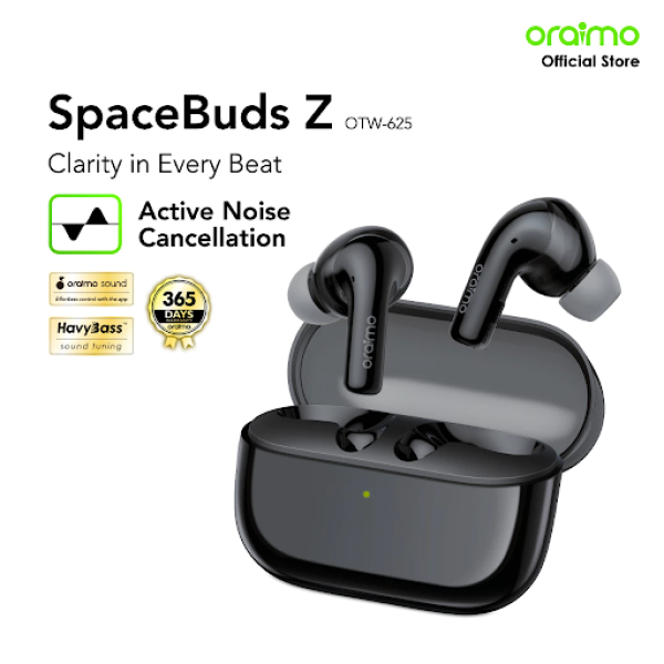 oraimoTWS Spacebuds Z OTW-625 ANC Noise Cancellation Headset Bluetooth v5.4 Waktu Putar 38H Sound360 Spatial Audio