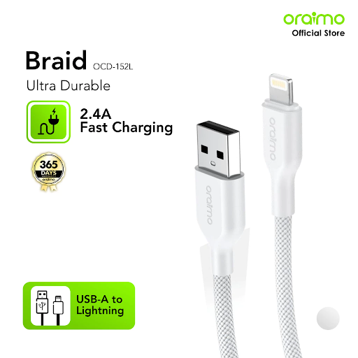 oraimo Kabel Data Braid Kabel Lightning Micro USB Tipe C 3A Pengisian Cepat 60w OCD-152 Fast Charging ultra Durable - Gambar 3