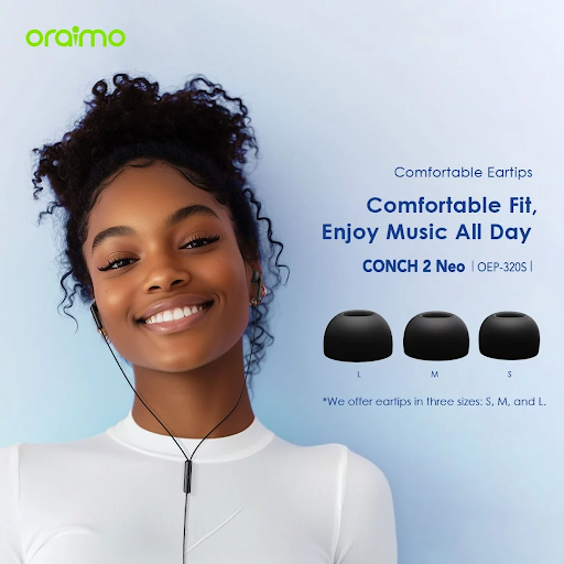 oraimo Earphone Berkabel Conch 2 Neo OEP-320s Headset Semi In-Ear Kabel Kontrol Tombol Headphone Desain Ergonomis Kabel Tebal Suara Premium Superior Deep Bass Stereo Wired Murah Ergonomic Design Sound Thick - Gambar 5