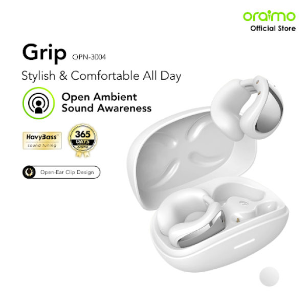 oraimo Open Ear Headset OpenSnap OPN-373 Earphone Telinga Terbuka Bluetooth V5.4 Low Latency Gaming Mode 26H Playtime IPX4 Waterproof