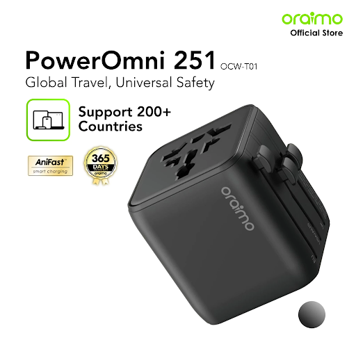 oraimo Charger Adapter PowerOmni 251 OCW-T01 Portable Mini High 2500W High Power Output Compatible With 200+ Countries - Gambar 3