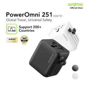 oraimo Charger Adapter PowerOmni 251 OCW-T01 Portable Mini High 2500W High Power Output Compatible With 200+ Countries