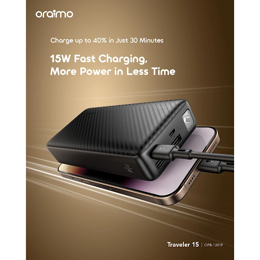 oraimo Powerbank Traveler 12 Real Capacity 20000mAh OPB-1201 Fast Charging Type-C 2 Input 3 Output LED Torch - Gambar 6