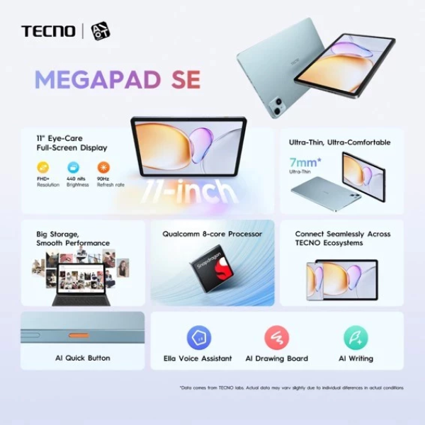TECNO MEGAPAD SE [4GB/128GB | 8GB/256GB] - GARANSI RESMI